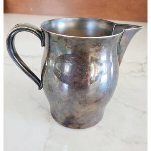 Wm Rogers Sterling Silver Plated Cream Pitcher Paul Revere Reproduction